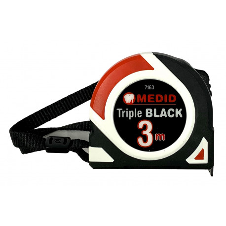 Flexometro triple black 3 mtx16mm c/negra MEDID