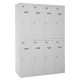 Modulo 4 taquillas MONTADAS 2 puertas 1800x1200x500mm gris SIMON