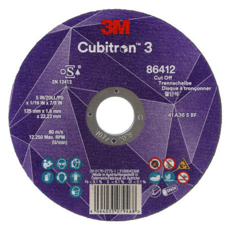 Disco de corte cubitron 3 36+ T41 115mmx1,6mmx22,23mm 3M