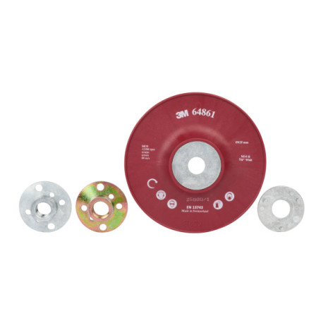 Plato soporte discos fibra 125 mm. estriado rojo M14 64861 3M