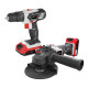 Kit Taladro+amoladora bateria 20v (48912) bricolage WORGRIP