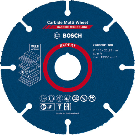 Disco corte madera 115mm EXPERT Carbide Multi Wheel BOSCH