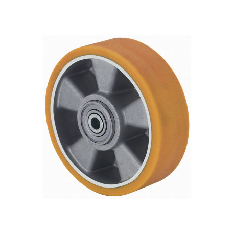 Rueda recambio AUB80-15-40 nucleo alu/pol naranja eje bolas ALEX