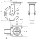 Rueda giratoria INOX.10ZVLI125-UT POLIAMIX blanco eje liso ALEX