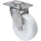 Rueda giratoria INOX.10ZVLI125-UT POLIAMIX blanco eje liso ALEX