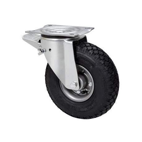 Rueda giratoria con freno metal/neumatico Ø260mm 220 kg ALEX
