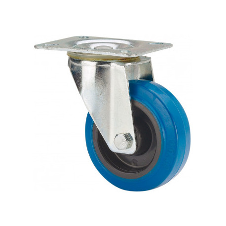 Rueda giratoria pol/goma azul Ø80 130kg ALEX