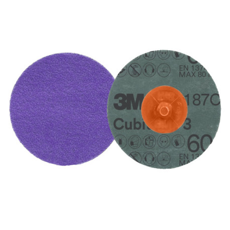 Disco de fibra Cubitron 3 Roloc 1187C G-60 TR Purple Ø76mm 3M