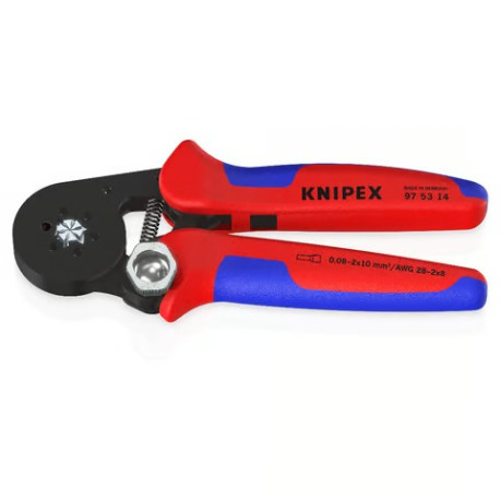 Alicate autoajustable 180mm 0,08-10mm² para crimpar punteras KNIPEX