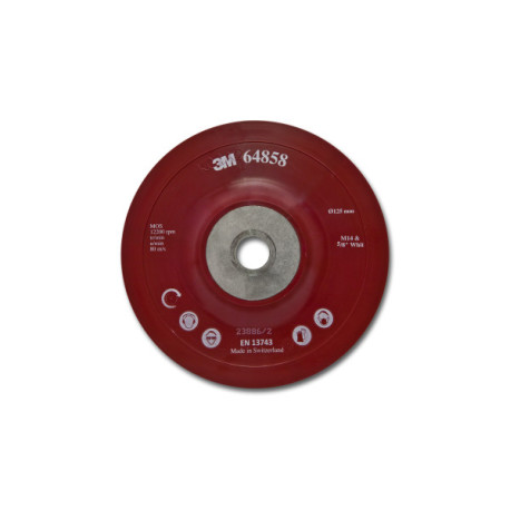 Plato soporte discos fibra 125 mm. blando rojo M14 64858 3M