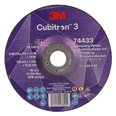 Disco de desbaste cubitron 3 36+ T27 150mmx7mmx22,23mm 3M