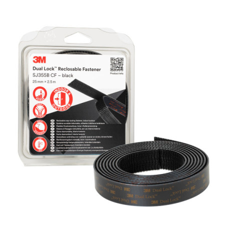 Dual Lock union desmontable SJ3550 negro 25mmx2,5mx5,7mm 3M