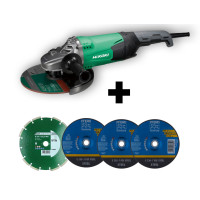 Kit amoladora G23SW2W7 + disco diamante + 3 discos desbaste 