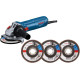 Lote 11 1 miniamoladora GWS12-125+30 discos (P40-P60-P80) BOSCH