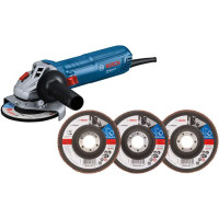 Lote 11 1 miniamoladora GWS12-125+30 discos (P40-P60-P80) BOSCH
