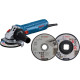 Lote 12 1 miniamoladora 125mm+25 disc.inox+10 disc.desbaste BOSCH