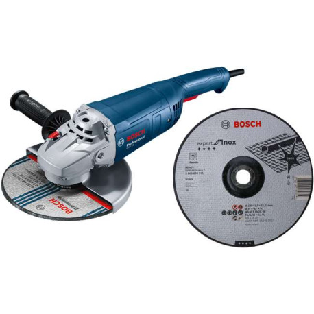 Lote 14 1 amoladora 230mm+100 discos corte inox 230mm BOSCH