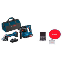 Lote 2 martillos+miniamoladora+2 baterias+cargador+bolsa BOSCH