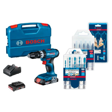 Lote 6 1 tal+2 bat+1 carg+1 male+ brocas Expert perforacion BOSCH