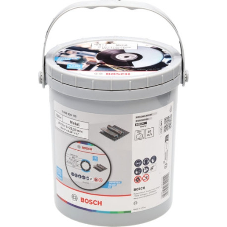Disco corte metal Ø115x1x22,23mm A60 (bote 100 unidades) BOSCH