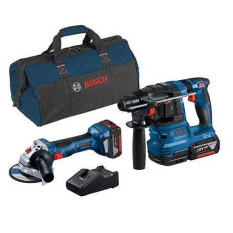 Kit martillo GBH18V22+miniamoladora GWS18V8+2bat+carg+bolsa BOSCH