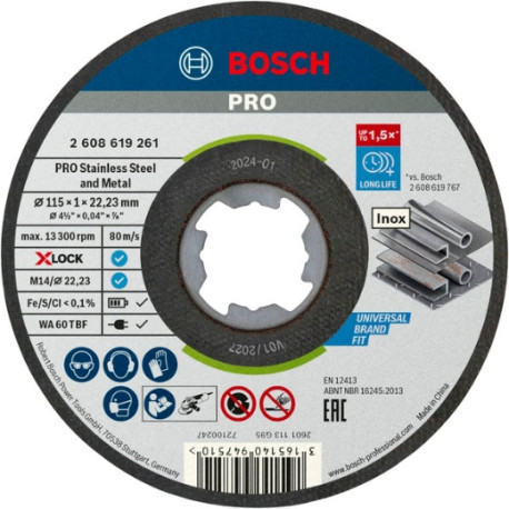 Discos X-LOCK Standard Inox 115mm BOSCH