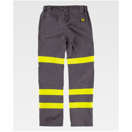 Pantalón ignifugo-antiestatico gris/amarillo alta visibilida WORKTEAM