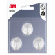 Gancho adhesivo plastico blanco ovalado S (pack 3) 3M