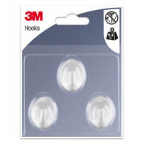 Gancho adhesivo plastico blanco ovalado S (pack 3) 3M