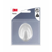 Gancho adhesivo plastico blanco ovalado L (pack 1) 3M
