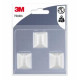 Gancho adhesivo plastico blanco rectangular S (pack 3) 3M