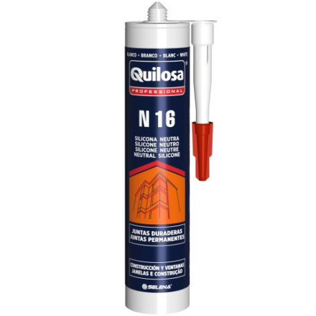 Silicona neutra N-16T cartucho 300ml transparente QUILOSA