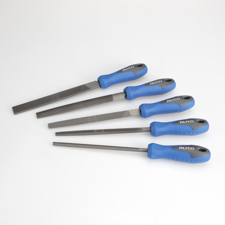 Juego de 5 limas de 150mm 6" en bolsa nylon ALYCO