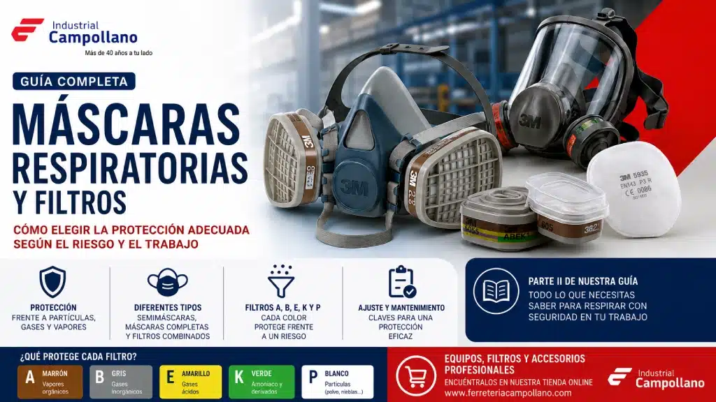 Máscaras respiratorias y filtros para protección laboral Máscaras respiratorias y filtros para protección laboral