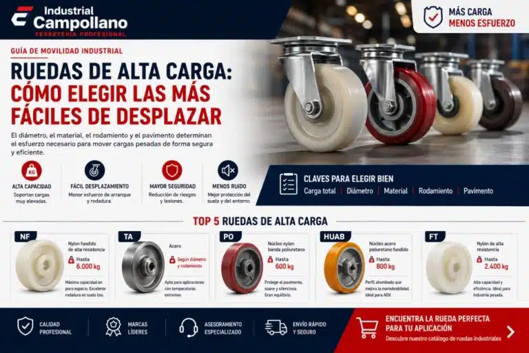 Ruedas de alta carga: cómo elegir las más fáciles de desplazar