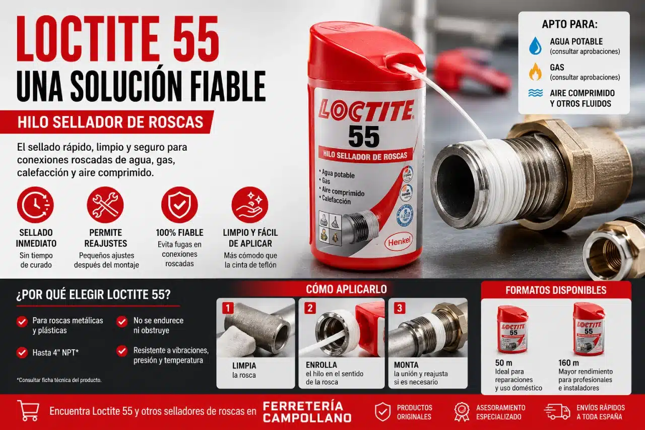 Loctite 55: qué es, para qué sirve y cómo se aplica Loctite 55: qué es, para qué sirve y cómo se aplica