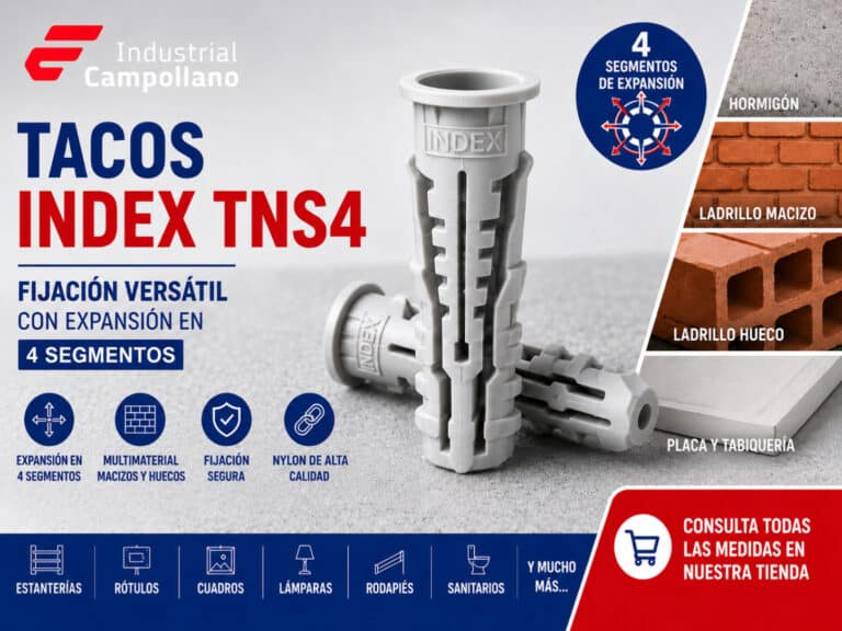 Tacos INDEX TNS4: fijación versátil con expansión en 4 segmentos